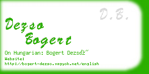 dezso bogert business card